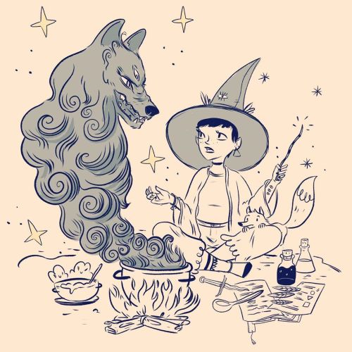 Hope everyone is having a good Sunday! ..#illustration #witch #demon #witchcraft #spell #magic #cast