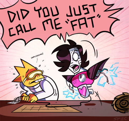 spectrumelf:Shallowbot is shallow!!I always wondered how Alphys got Metta’s body back to the lab…