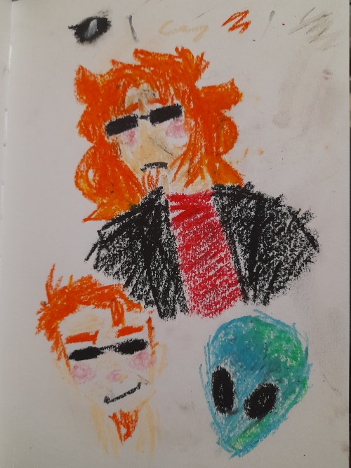 I Remembered I Had Oil Pastels At My Dad's Place, Needed To Draw Stinky Man With Them Hehe :)