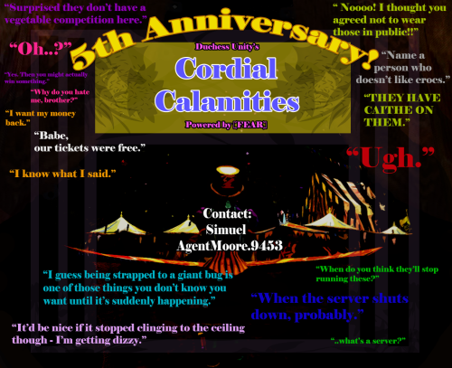 All of the 2020-2021 Cordial Calamities event ads!