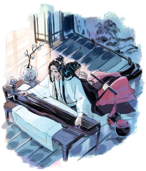 I’m allowed 2 - 3 hours of self indulgence speedpainting for the wangxian week !! It was really fun 