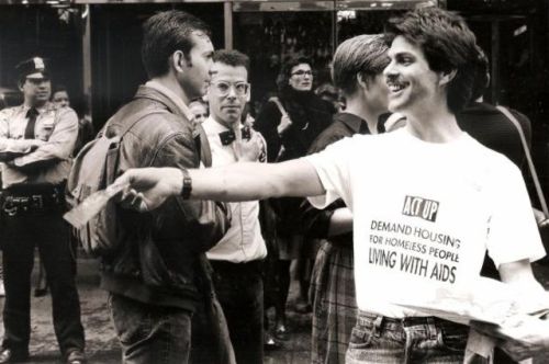 kvetchlandia: vintageeveryday: Photos of gay activists protesting outside Trump Tower for homeless p