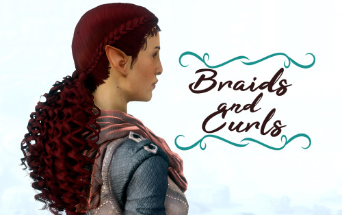 themiscyramods: Braids & Curls Custom made curly hairstyle for lady inquisitors (all races) for 