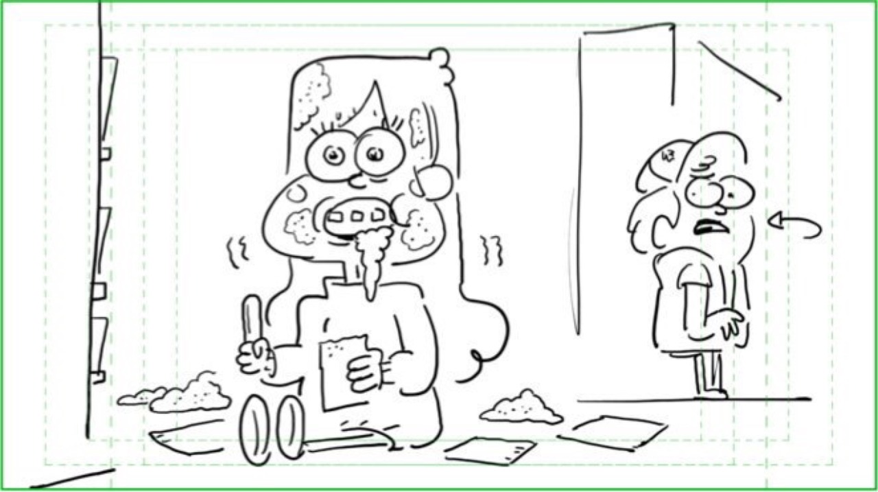 fuckyeahgravityfalls:  Storyboard panels via Matt Braly.  First two by Aaron Springer;