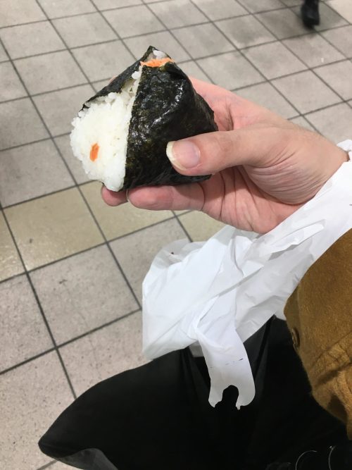 Im just a japanese bought a rice ball including salmon alojapan.com
