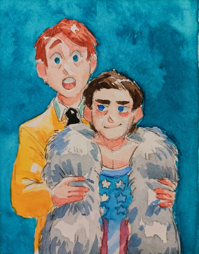 dyonisia96:Dirk Gently and Todd, because I love them very much and they came up more than once in the Dr Who server, making me want to draw them again XD Dirk Gently is amazing, 10/10, check it out if you can!