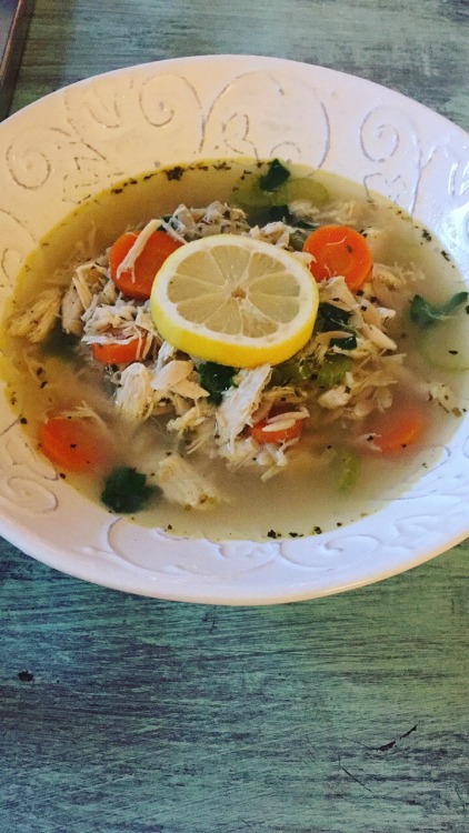 Lemon Chicken Orzo Soup with Spinach All organic items. Quick simple, and hearty for cold holiday n