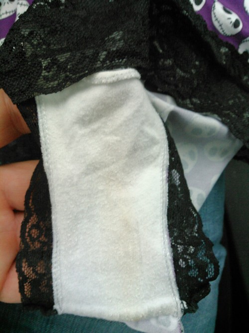 her-sweet-scent:  This  mornings stolen panties. Too clean for my liking. Lol. 
