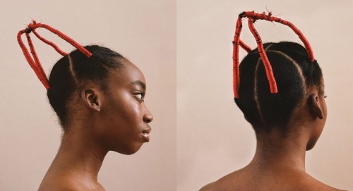 moonfirebrides:beautiful women model different African threading hairstyles, created by Charlotte Me