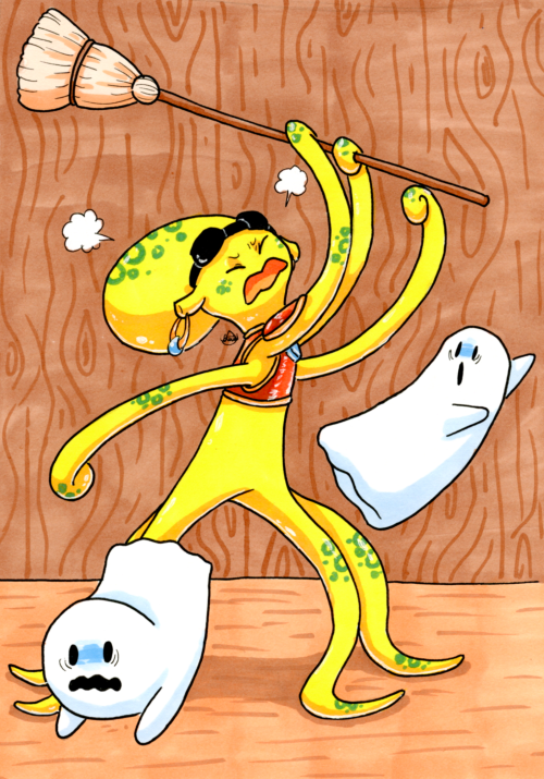 chenamon-draws: Day 22: Ghost“Get out! Get out of my lab and LET! ME! WORK!”