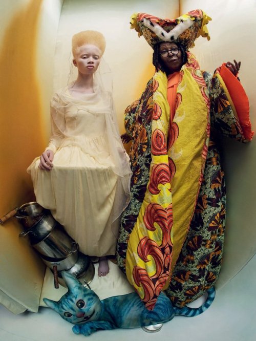 thepowerofblackwomen: This all-Black Alice-in-Wonderland themed 2018 Pirelli calendar though.  Lupita Nyong’o as The Dormouse Duckie Thot as Alice Naomi Campbell and Sean ‘Diddy’ Combs as The Beheader RuPaul and Djimon Hounsou as The Queen and King