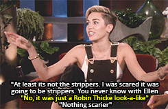 :  Ellen scares Miley 
