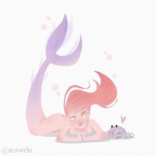 High key pastel mermaid and friend!