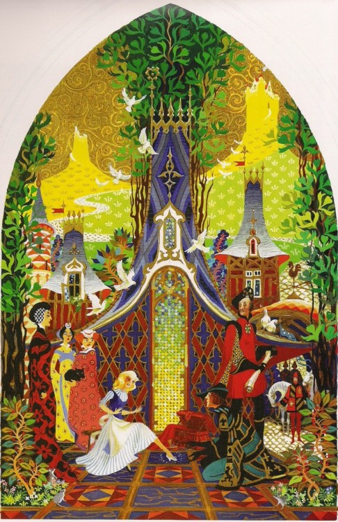 Disney legend Dorothea Redmond’s original concept art for the murals inside Cinderella Castle 