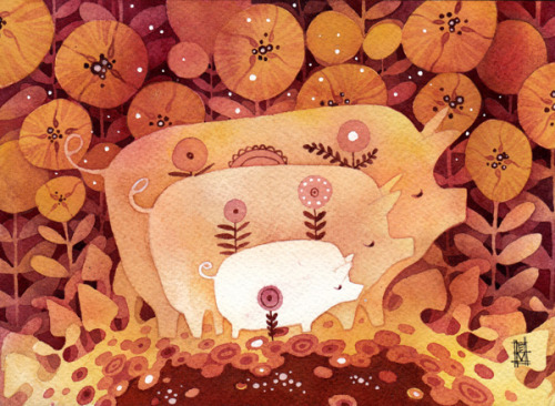Happy Pig Family.