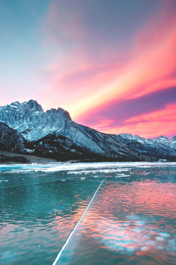 wavemotions:  Abraham Lake Sunset