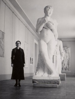 ffactory:  This is Rose Valland, one of the heroes of Nazi-Occupied France. An employee of the Louvre, she kept records of the art stolen by Nazi officers—what was taken, from where, and by whom. She was instrumental in the postwar return of countless