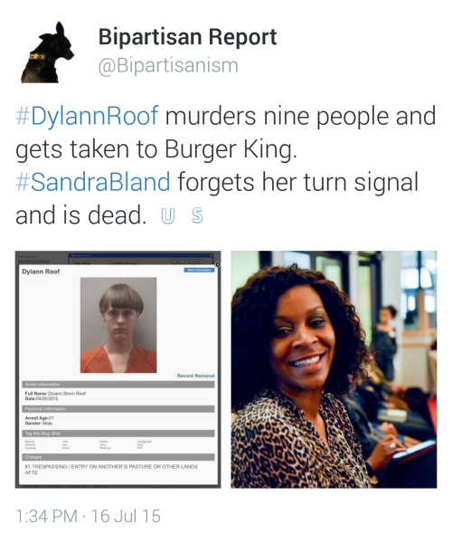 lovelylovelylyssa:liberalsarecool:#SandraBland. Via bipartisanreportI hate this fucking country so m