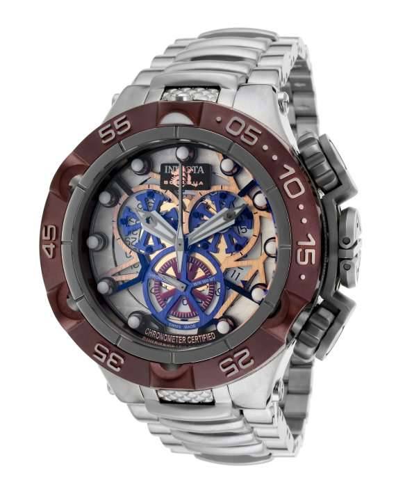 fuckyawatches:  Men’S Subaqua Chronograph Multicolored Skeletonized Dial Stainless