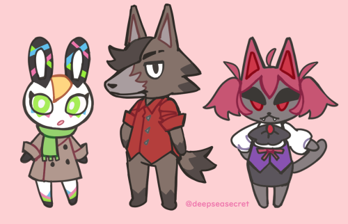 animal crossing doodles, last drawing are some of my ocs as villagers and the one before that is a f