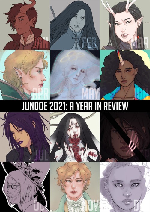 2021 round-up of almost all my art…quite a bit of D&D/TTRPG this year; had to jump ship f