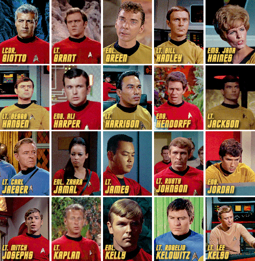 Giotto - Lieutenant Commander - Security Officer - Operations - 2267 - 1 episode
Grant - Lieutenant - Security Officer - Operations - Died 2267 - 1 episode
Green - Enlisted - ??? - Command - Died 2266 - 1 episode
Bill Hadley - Lieutenant - Helmsman/Navigator/Security Officer/Life Support station - Command/Operations - 2266-2269 - 63 episodes
Jana Haines - Ensign - Navigator/Science Officer - Command - 2268 - 1 episode
Beggs Hansen - Lieutenant - Helmsman - Command - 2267 - 3 episodes
Ali Harper - Ensign - Engineer - Operations - Died 2268 - 1 episode
Harrison - Lieutenant - Technician/Medical Assistant/Security Officer/Engineer - Command/Operations/Sciences - 2266-2267 - 29 episodes
Hendorff - Ensign -Security Officer - Operations - Died 2267- 1 episode
Jackson - Lieutenant - Command - Died 2267 - 1 episode
Carl Jaeger - Lieutenant - Meteorologist - Sciences 2267 - 1 episode
Zahra Jamal - Enlisted - Yeoman - 1 episode
James - Lieutenant - Life Support Station/Transporter - Operations/Command - 2266-2267 - 6 episodes
Rusty Johnson - Lieutenant - Security Officer - Operations - 2268 - 1 episode
Jordan - Ensign - Auxiliary Control - Command - 2268 - 1 episode
Mitch Josephs - Lieutenant - Security Officer - Operations - 2268 episode
Kaplan - Lieutenant - Security Officer - Operations - Died 2267 - 1 episode
Kelly - ?Enlisted? - Security Officer - Operations - Died 2267 - 1 episode
Rogelio Kelowitz - Lieutenant - Tactical Officer - Sciences - 2267 - 3 episode
Lee Kelso - Lieutenant - Navigator - Operations - Died 2265 - 1 episode