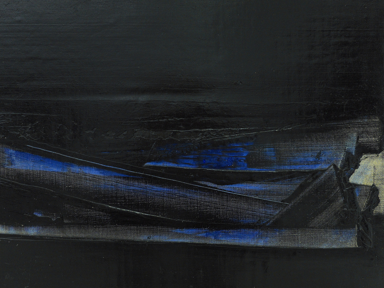 confusednetwork:  Pierre Soulages “Midnight Blue” Oil on canvas , 1960