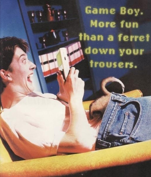 nerdsandgamersftw:  pxlbyte:  Gameboy ads were weird… Maybe Nintendo needs to go back to this type of advertising for the Wii U?  I’m at a loss for words 