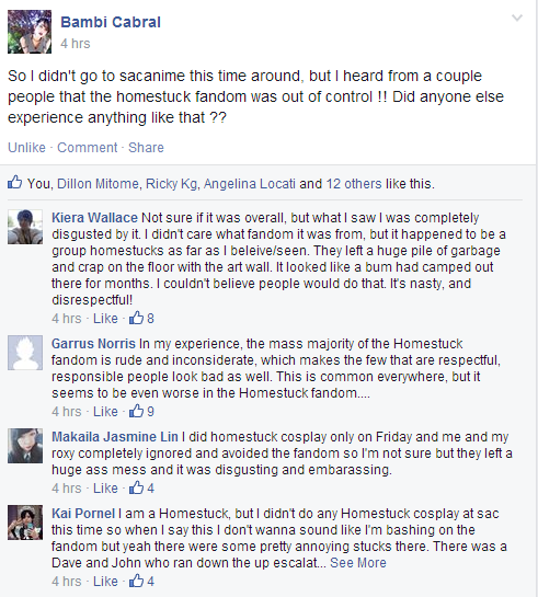 thepageofhopes:  oculonimbus:  hagumis:  CONGRATULATIONS, HOMESTUCK FANDOM AT SACANIME