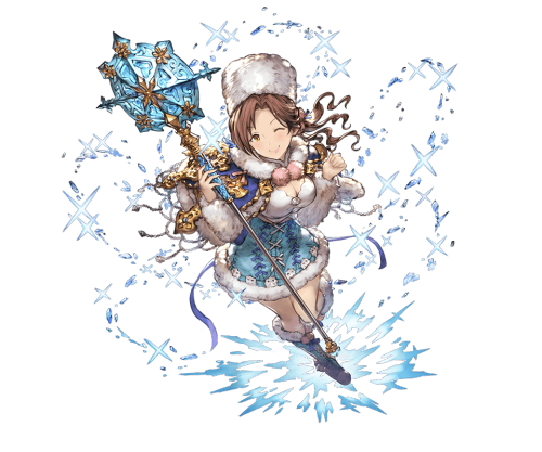 news-generations: Kawashima Mizuki, Maekawa Miku, and Futaba Anzu as they appear in the Granblue Fan