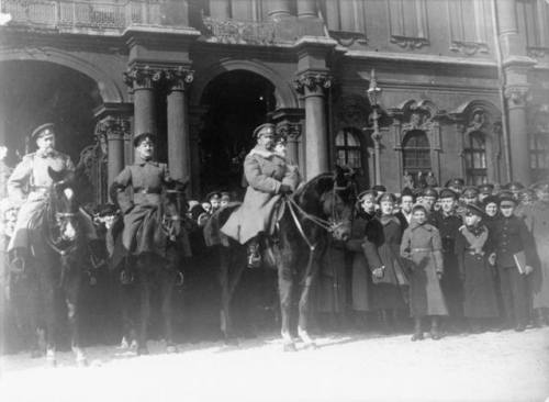 Commander of the Petrograd Military District, General L. G. Kornilov March 13, 1917 at the Winter Pa