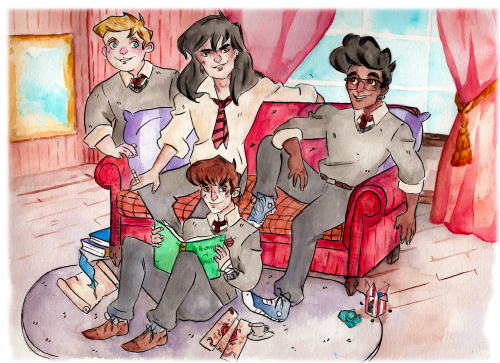 a redraw of a very old marauders piece that i did in 2015. here’s the original! thank you art skills