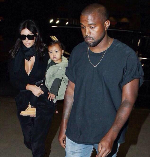 kimkardashianfashionstyle:August 30, 2014 - Kim Kardashian, Kanye & North West at LAX Airport.