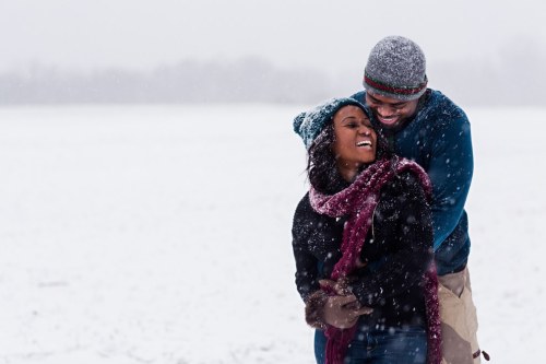 principleeleven:  thechanelmuse:  A Couple Had Their Engagement Photos Taken In the Blizzard and They’re Incredible While most of us were getting ready to spend the weekend inside, waiting out the blizzard, Felicia Sam and David Nartey were getting