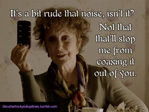 The best of Mrs. Hudson pick-up lines, based on number of notes.