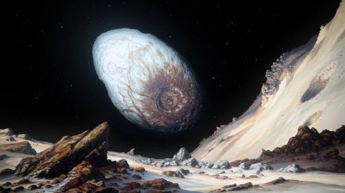 siryl:“Haumea” by Justinas Vitkus shows the lumpy dwarf planet from one of its even lump