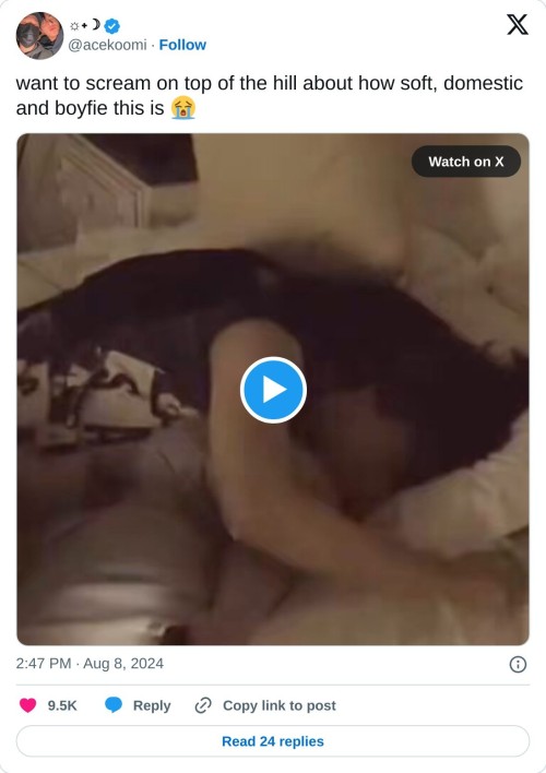 want to scream on top of the hill about how soft, domestic and boyfie this is 😭 pic.twitter.com/B2EUaWI3d0
— ☼˖☽ (@acekoomi) August 8, 2024
