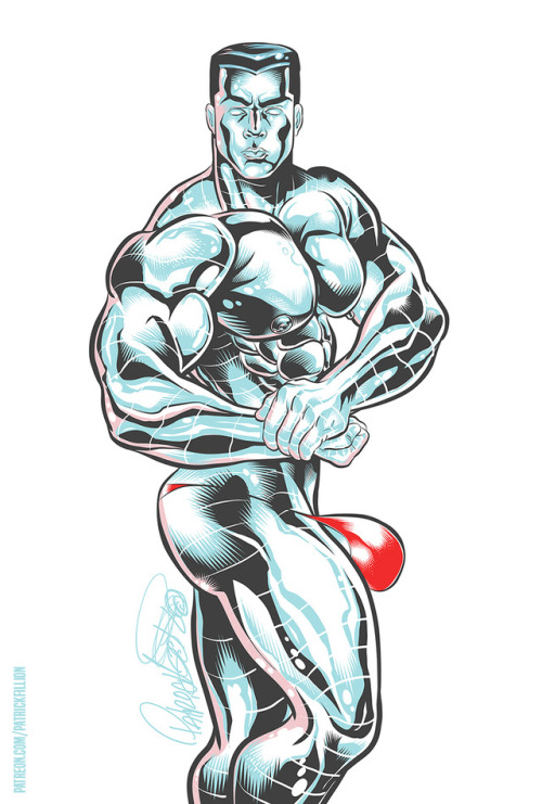 artofpatrickfillion: A SHADED SKETCH of Marvel’s COLOSSUS, flexing and posing in his tiny litt