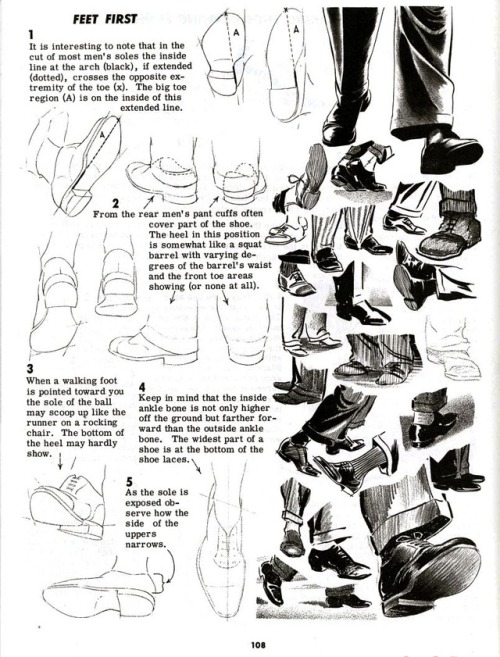 talesfromweirdland:How to draw feet: scanned pages from a handbook explaining just that. Feet and sh