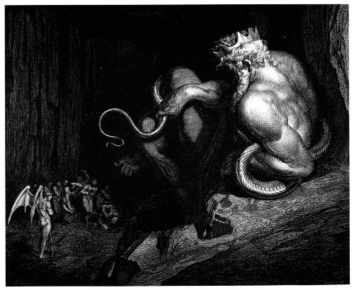 Gustave Doré’s illustration to Dante’s Inferno. Plate XIII: Canto V: Minos judges the si