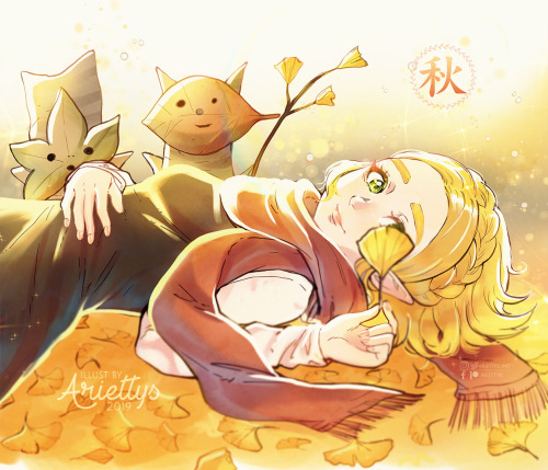 Autumn&rsquo;s last leaf ✾ I wanted to do an Autumn Zelda before the season finished  Orange colored