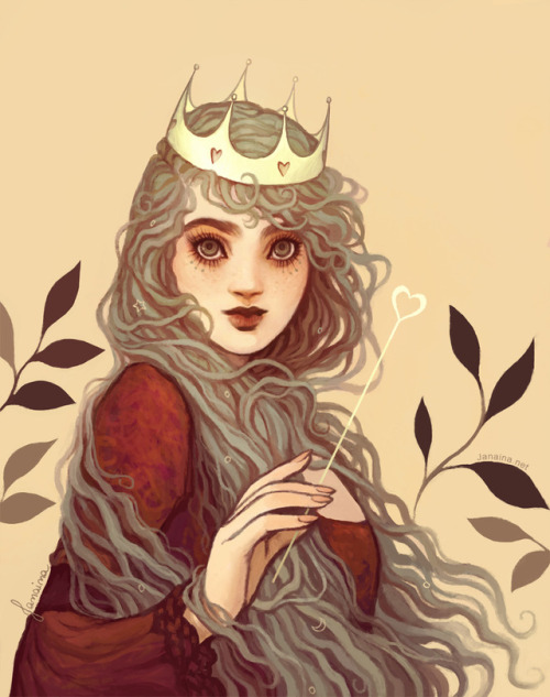 monthofloveart:Rainha de Copas ♡ Queen of HeartsArt by JanainaMonth of Love 2018: Red