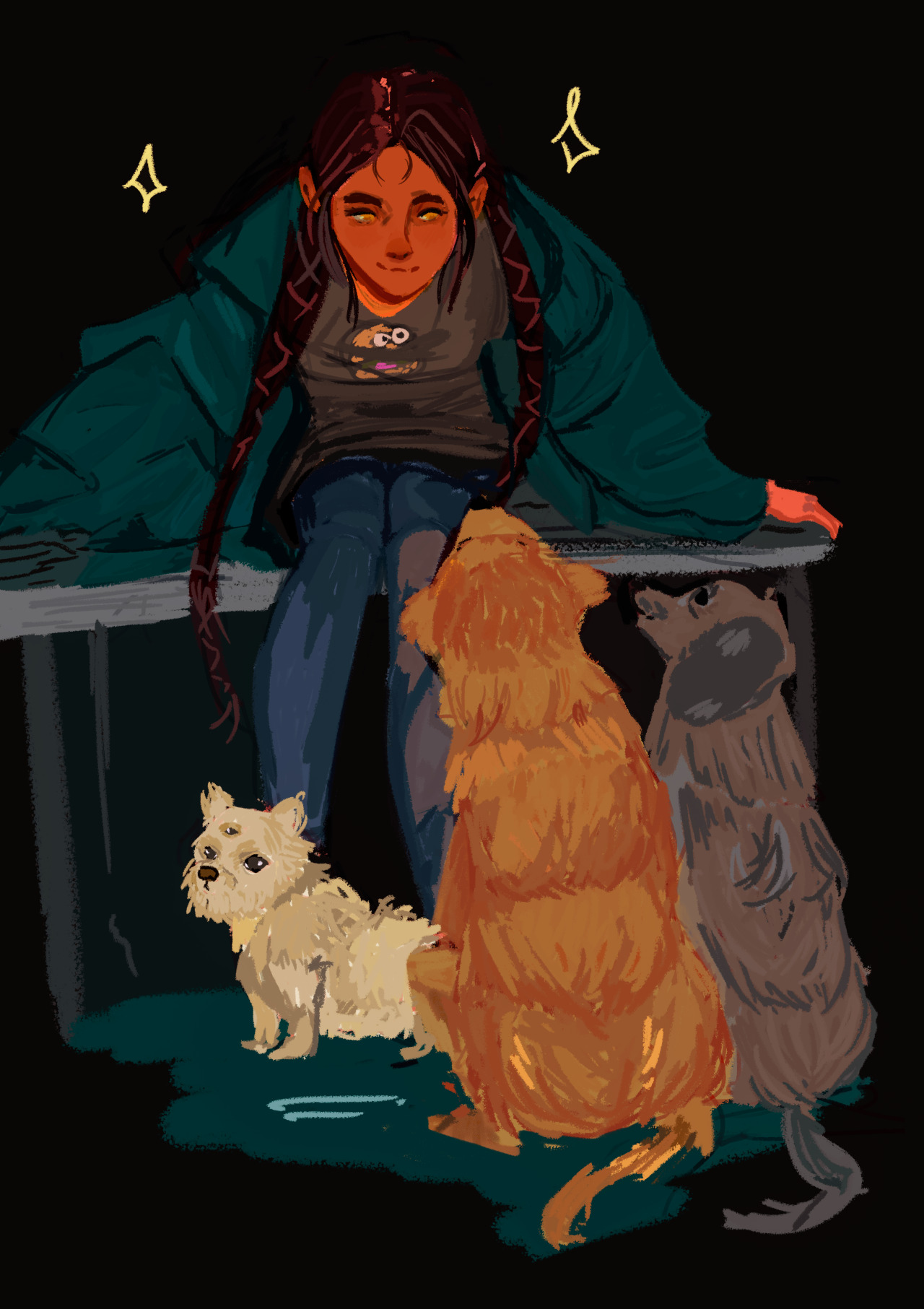 nona with some doggos