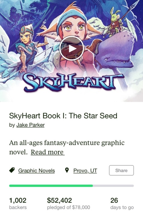 mrjakeparker:SkyHeart reached one thousand backers in just four days! This is incredible, and I just