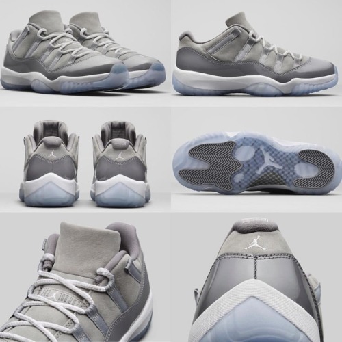 sneakerfilescom:Official Images of the Air Jordan 11 Low ‘Cool Grey’. More info on SneakerFiles.comJ