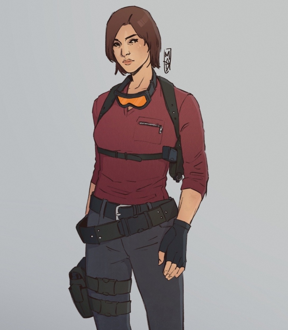 Revelations 2 Sniper Claire outfit in RE2 remake (outfit by