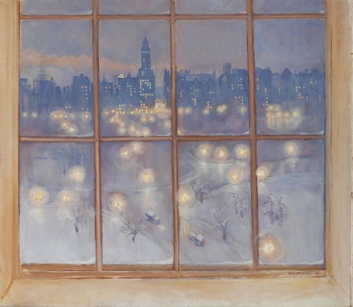 After the Snow Storm,  from my Window  -   Huguette Clark (American  1906-2011 oil on canvas 49¾ x 5