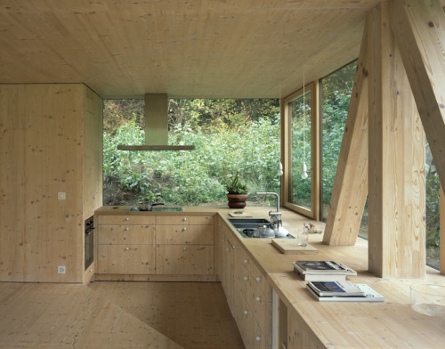 digitalramen:  digitalramen:   Pascal Flammer designed this Swiss house with ground level windows, t