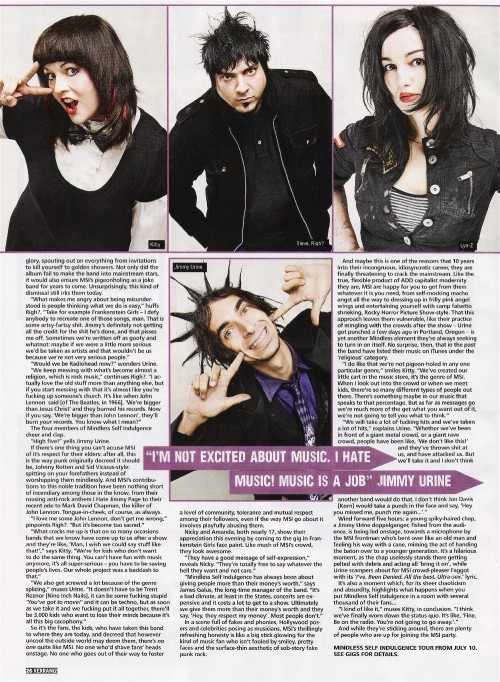 yippieskip:  mindlessarchives:     KERRANG! - JULY 2008  » Right click + View Image to read at actual size            LOVE  MSI has been one of my favourite bands since high school. I had the opportunity to meet them after a show, and they are the most