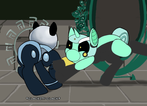 ask-omegacoder:Oh, good. A unicorn. I’m sure he’ll be helpful! We Repair Ponies #163=o GASP~! Oh dis gon be good! OwO